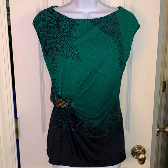 Roberto Cavalli silk blend feather print top - Picture 2 of 12